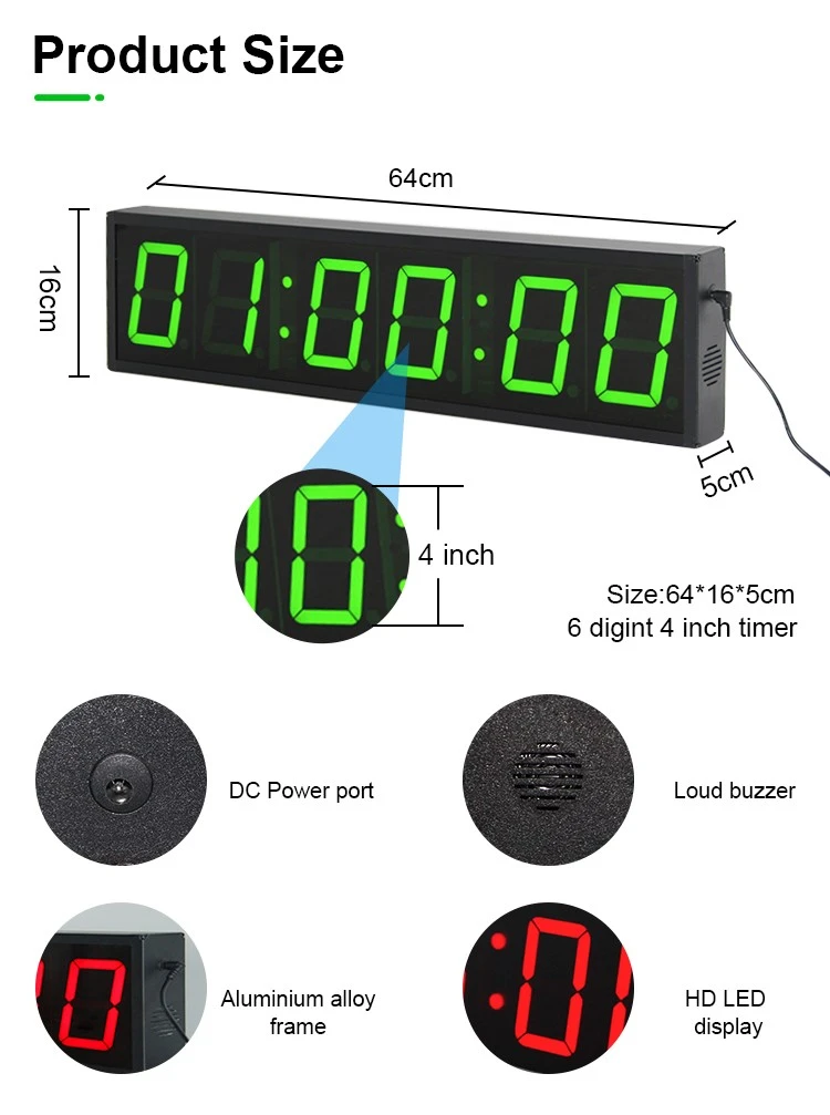 product-750-1007 LED green wall clock (3)